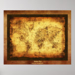 Old World Map Antique Art Poster