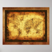 Old World Map Antique Art Poster