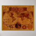 OLD WORLD MAP Art Poster posters