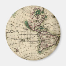 Old world map fridge magnet