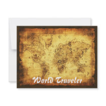 Old World Map Invitation Cards