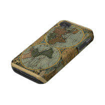 Old World Map iPhone 4 Tough Case