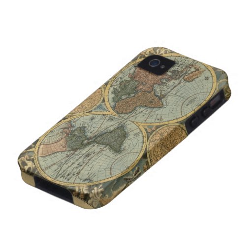 Old World Map iPhone 4 Tough Case