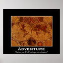 Old World Map Motivational Poster posters