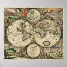 Old world map poster