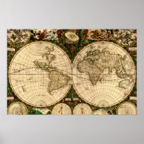 Old World Map Poster