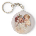 Old World Santa and Cherub keychains