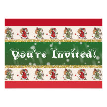 Old World Santa Christmas Tree Trimming Party Announcement