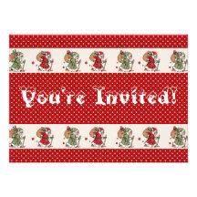Old World Santa Christmas Tree Trimming Party Personalized Announcements