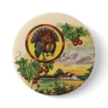 Olde Tyme Tom Turkey Thanksgiving Button Pin