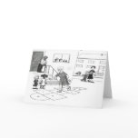 Older woman skips playing hopscotch with kids cards