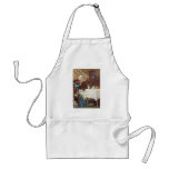 Older Woman Taking Emulsion At Table with Cat Aprons
