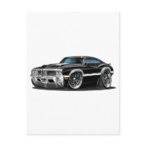 Olds Cutlass 442 Black Car Postcard