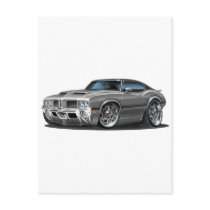 Olds Cutlass 442 Grey Car Postcard