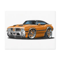 Olds Cutlass 442 Orange Car Post Card