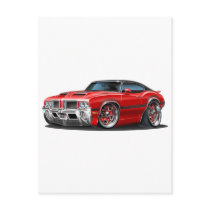 Olds Cutlass 442 Red Car Postcard