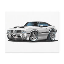 Olds Cutlass 442 White Car Post Card