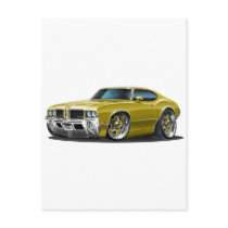 Olds Cutlass Gold Car Post Card