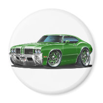 Olds Cutlass Green Car Fridge Magnets