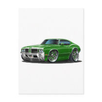 Olds Cutlass Green Car Postcard