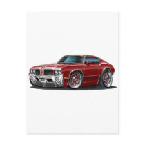 Olds Cutlass Maroon Car Post Cards