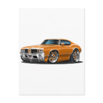 Olds Cutlass Orange Car Post Card
