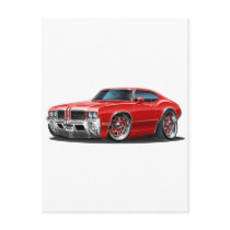 Olds Cutlass Red Car Postcard