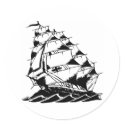 Olds Skool Tattoo Sailing Ship Navy stickers