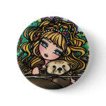 "Oliana's Otter" Fantasy Mermaid Sea Otter Fairy buttons