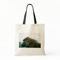 Olive Baboon Tote Bags