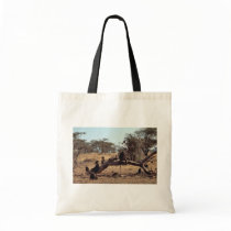 Olive Baboons Canvas Bag