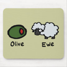 Olive Ewe Mousepads