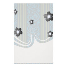 olive green and classy blue stripes damask-01 custom stationery