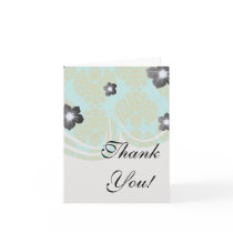 olive green and tiffany fleur damask greeting cards