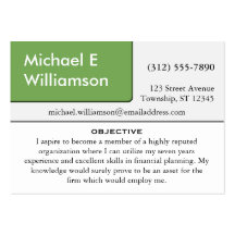 Olive Green Corner RESUME Business Cards