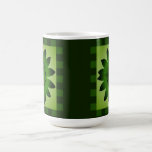 Olive Green Daisy Flower, Pattern Stripes - Mug