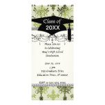 olive green distressed damask invitations