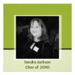 olive green graduation personalized invite