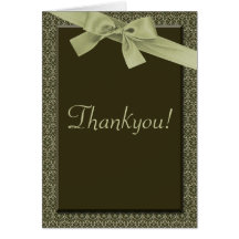 Olive Green Ribbon -  Thankyou Cards