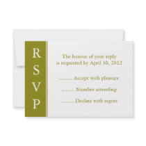 Olive Green RSVP Card