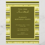 olive green yellow stripes custom flyer