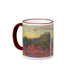 Olive Grove, Orange Sky by Vincent van Gogh mugs