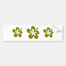 olive hibiscus aloha flower bumper sticker