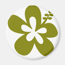 olive hibiscus aloha flower fridge magnet