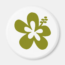 olive hibiscus aloha flower magnet