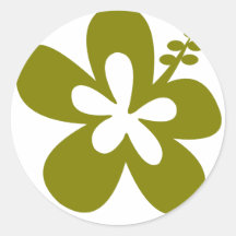 olive hibiscus aloha flower sticker