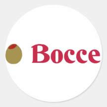 Olive (I Love) Bocce Stickers