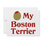 Olive (I Love) My Boston Terrier invitations