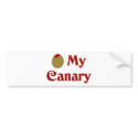 Olive (I Love) My Canary bumper stickers