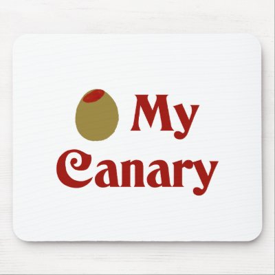 Olive (I Love) My Canary Mouse Pads by OliveShop